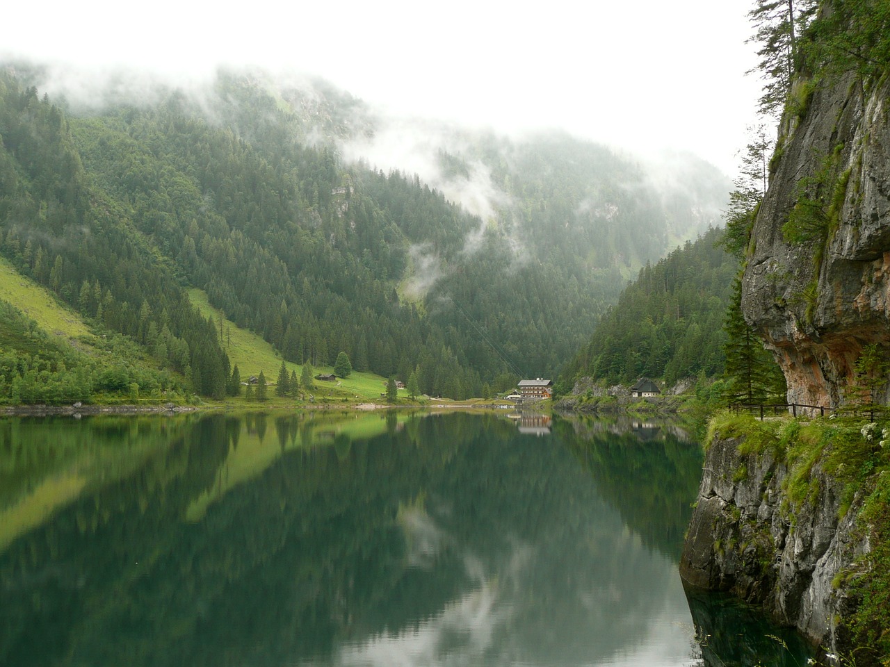 Gosau, Ežeras, Austria, Dachsteinas, Gosausee, Kraštovaizdis, Gamta, Taikus, Ramus, Ramus