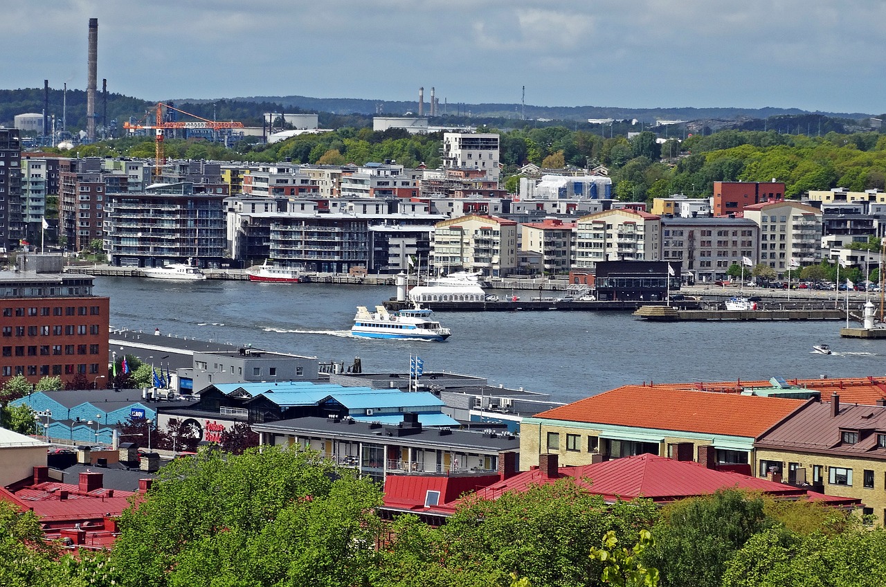 Gothenburg, Su Vaizdu Į Uostą, Valtis, Didelis Miestas, Nemokamos Nuotraukos,  Nemokama Licenzija