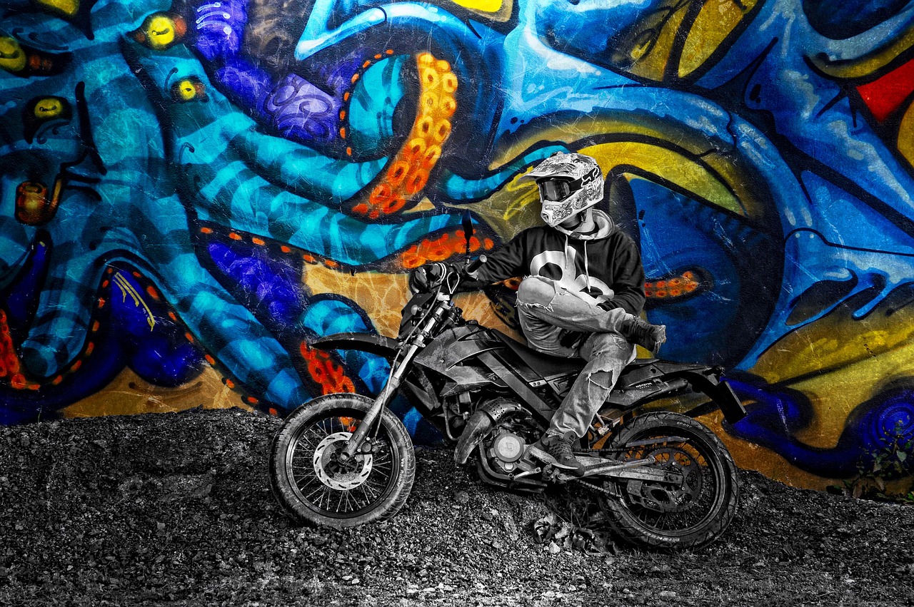 Grafiti, Motociklas, Variklis, Nemokamos Nuotraukos,  Nemokama Licenzija