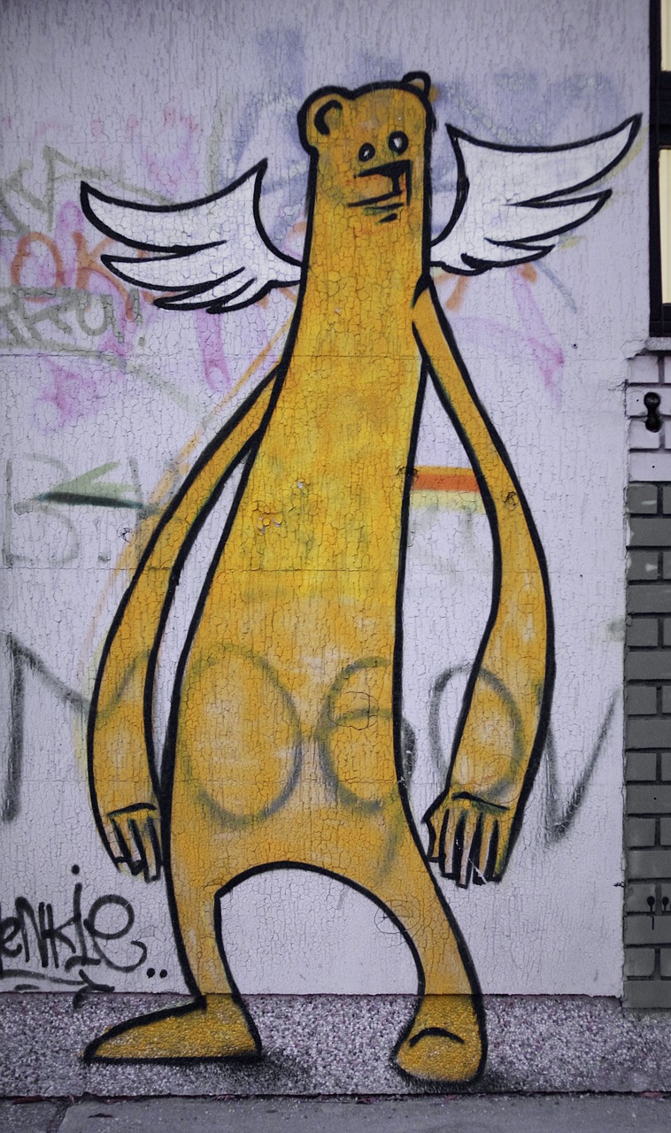 Grafiti, Turėti, Animacinis Filmas, Charakteris, Sparnas, Avatar, Balta, Laukinė Gamta, Laukiniai, Nemokamos Nuotraukos