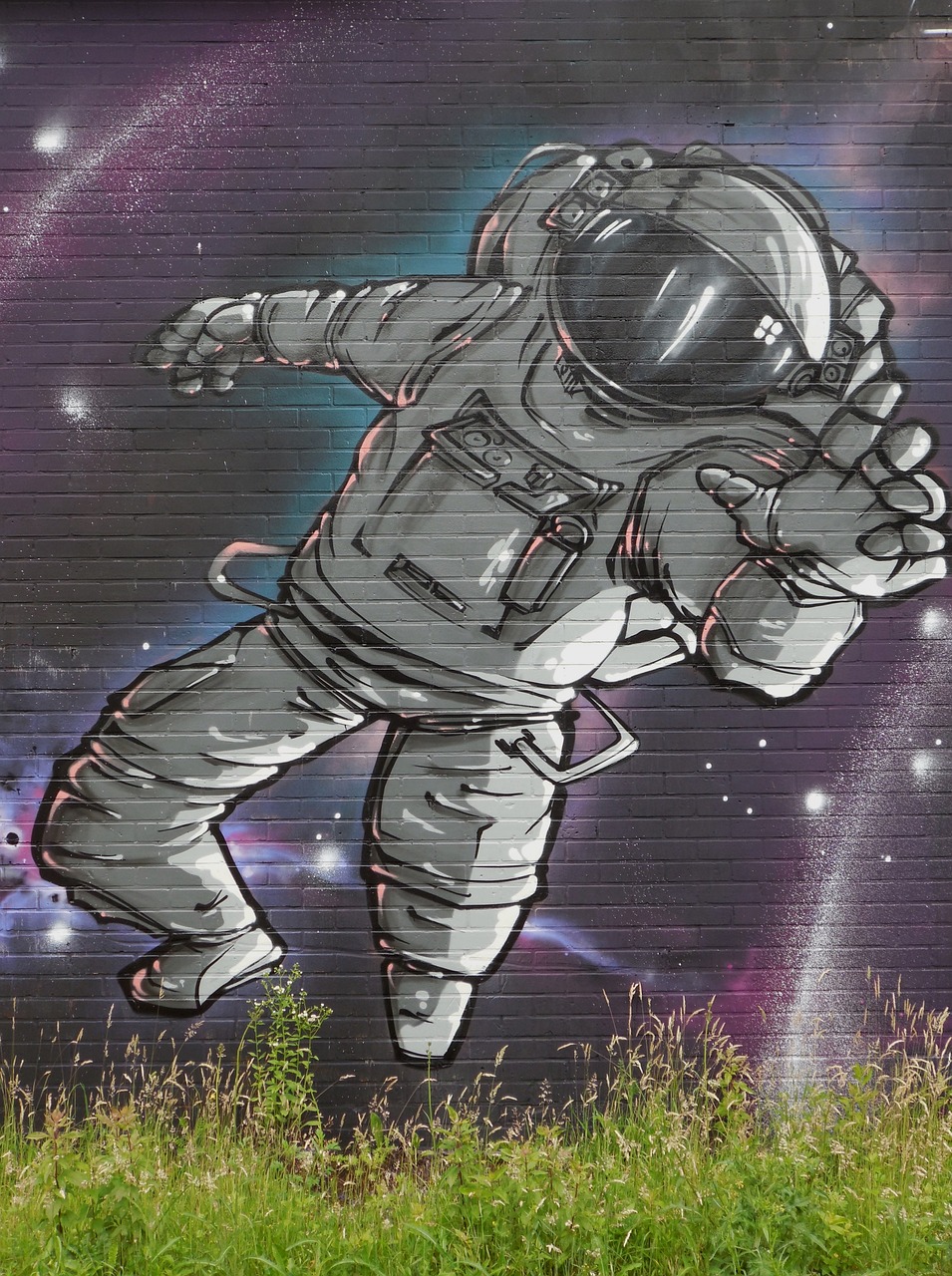 Grafiti, Astronautas, Gatvės Menas, Erdvė, Visata, Kosmosas, Kosmoso Kelionės, Persiųsti, Menas, Purkštuvas