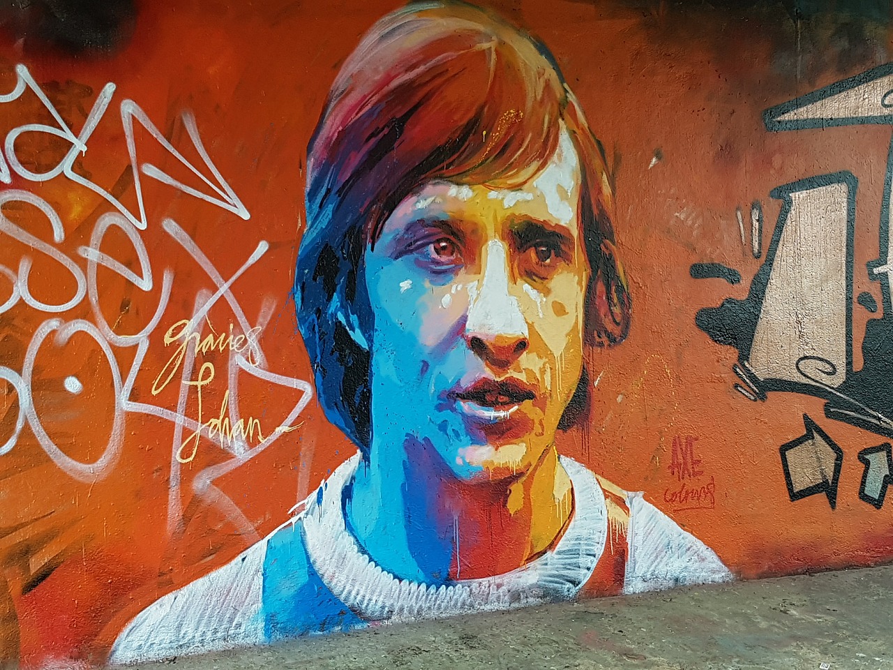 Grafiti, Johan Cruyff, Futbolas, Gatvės Menas, Siena, Nemokamos Nuotraukos,  Nemokama Licenzija