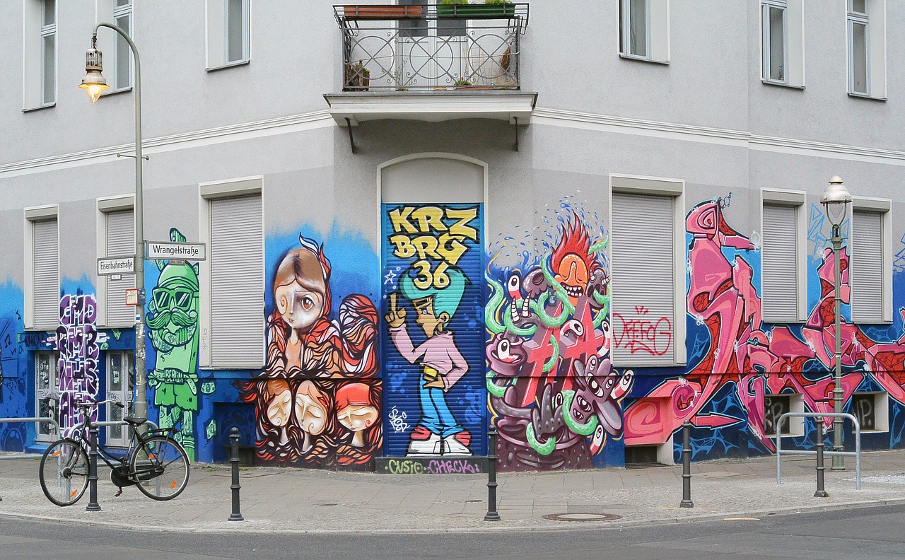Grafiti, Gatvės Menas, Miesto Menas, Menas, Purkštuvas, Fjeras, Berlynas, Kreuzberg, Spalvinga, Nemokamos Nuotraukos