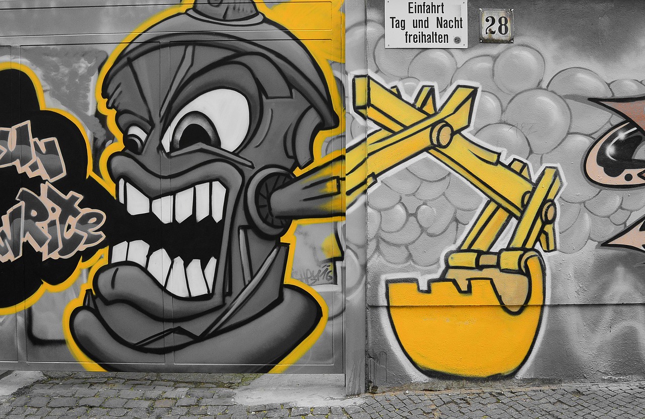 Grafiti, Gatvės Menas, Miesto Menas, Menas, Purkštuvas, Fjeras, Berlynas, Kreuzberg, Ekskavatoriai, Tikslas