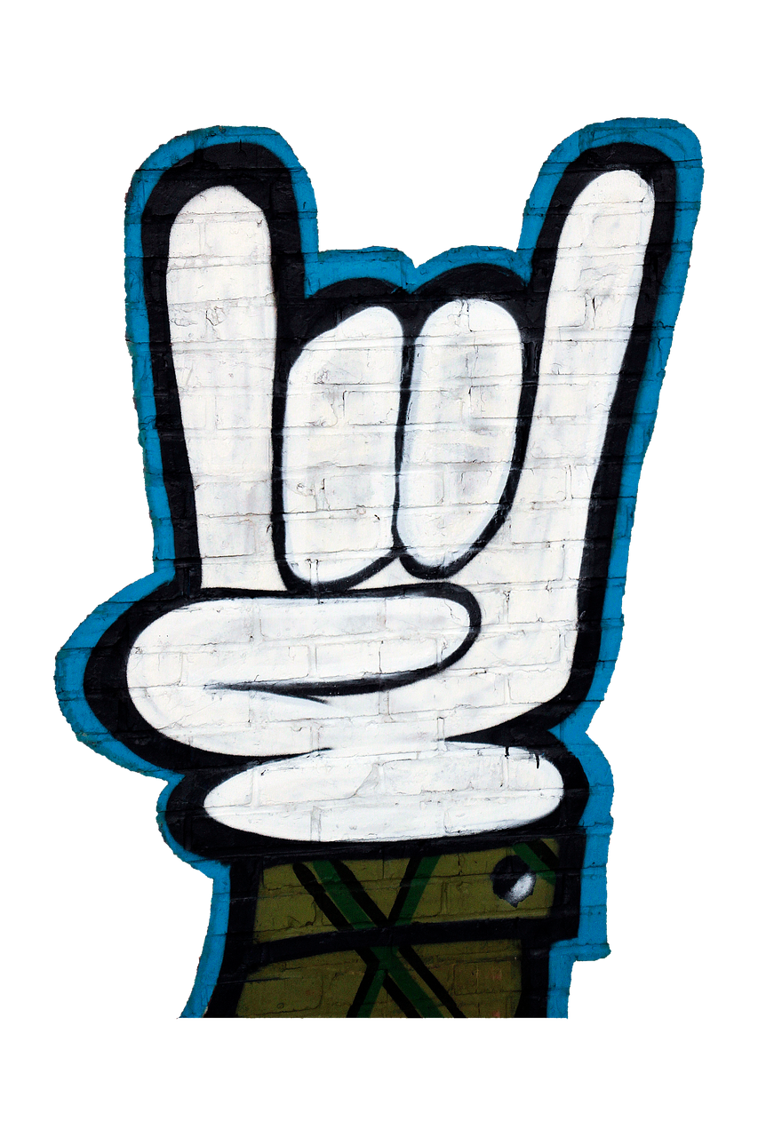 Grafiti, Rankiniai Signalai, Izoliuotas, Corna, Mano Cornuta, Ragai, Raguotas Rankas, Metalas, Rokas, Velnio Pasisveikinimas