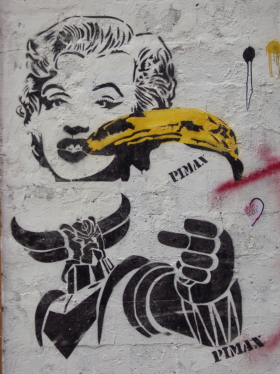 Grafiti,  Gatvės Menas,  Miesto,  Dažyti,  Siena,  Grunge,  Marilyn Monroe,  Geltona,  Vandalizmas,  Menas