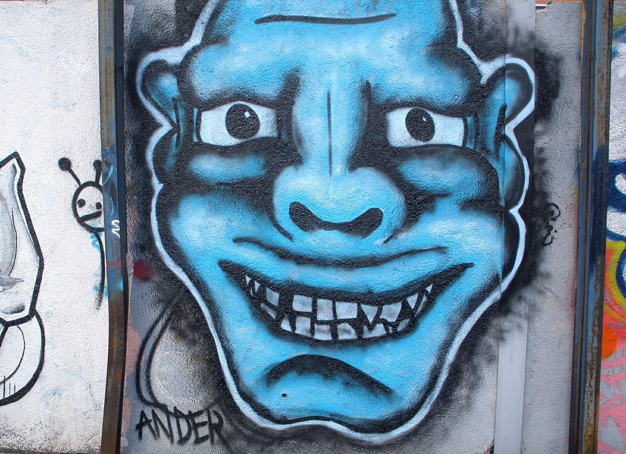 Grafiti, Veidas, Mėlynas, Deusto, Bilbao, Menas, Meno Kūriniai, Fjeras, Kūrybingas, Nemokamos Nuotraukos