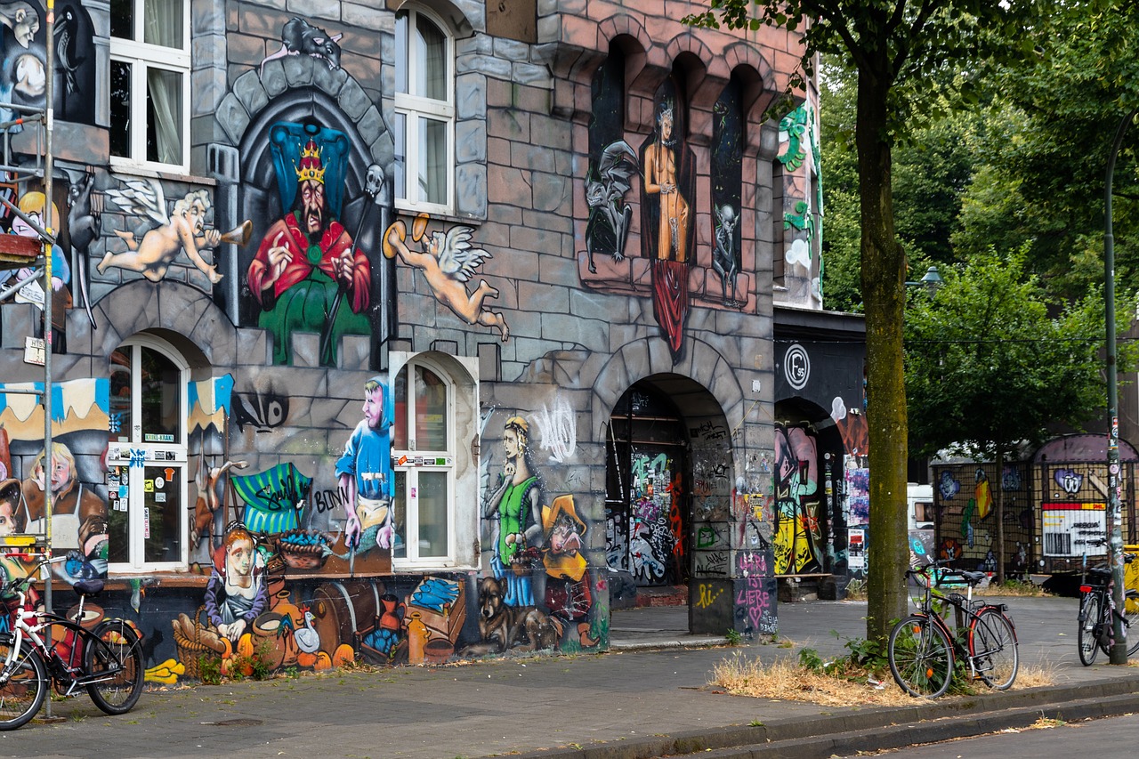 Graffiti,  Diuseldorfas,  Pušies Gatvė,  Flingern,  Namas,  Spalvinga,  Dažytos,  Menas,  Architektūra,  Statyba