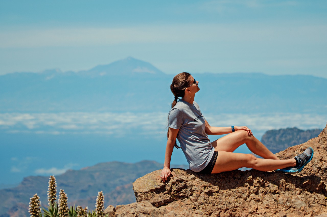 Gran Canaria, Kanarų Salos, Žygiai, Ekskursija, Šventė, Moteris, Jauna Moteris, Kalnai, Teide, Debesys