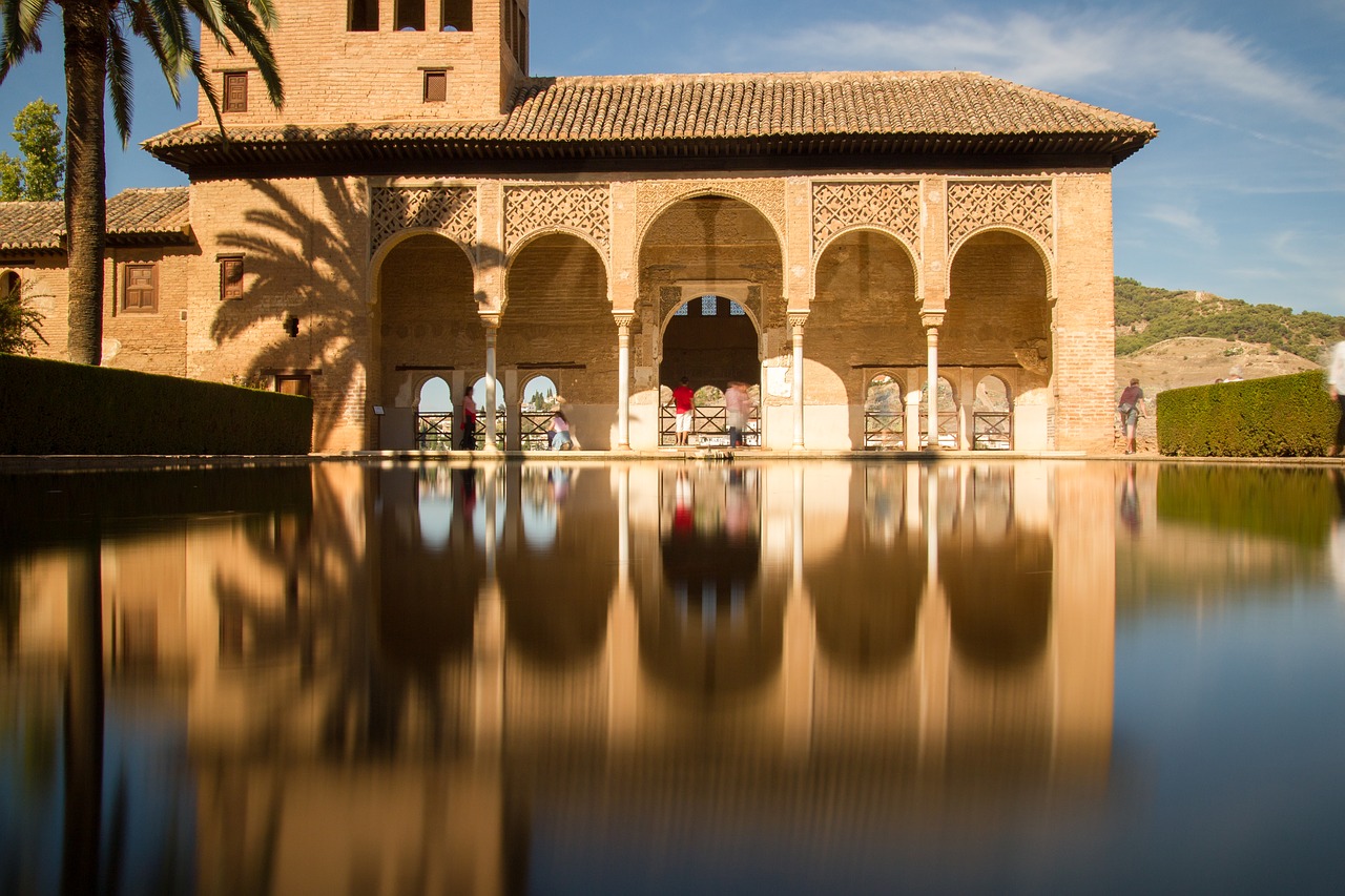 Granada, Alhambra, Dalinis, Paminklai, Ispanija, Andalūzija, Architektūra, Vanduo, Tvenkinys, Turizmas