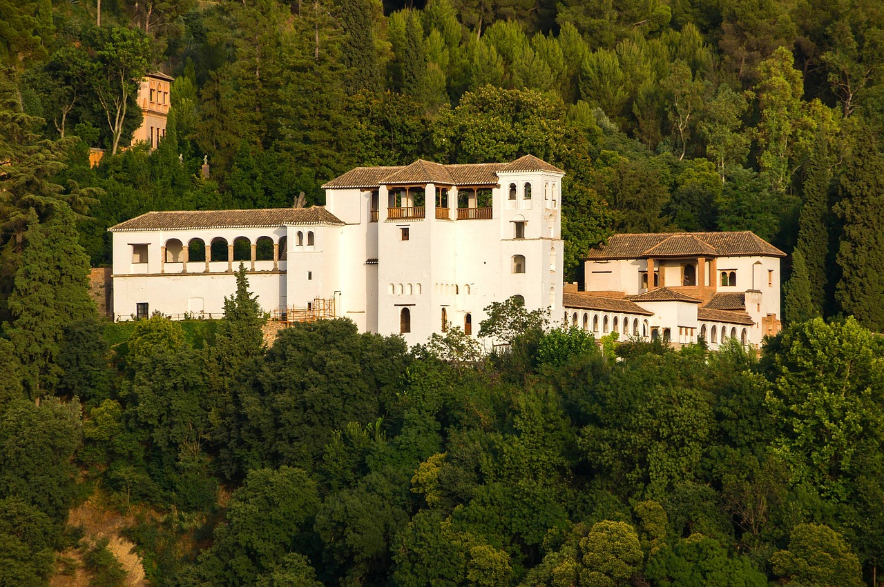 Granada, Ispanija, Rūmai, Turtas, Architektūra, Pastatai, Miškas, Medžiai, Miškai, Gamta