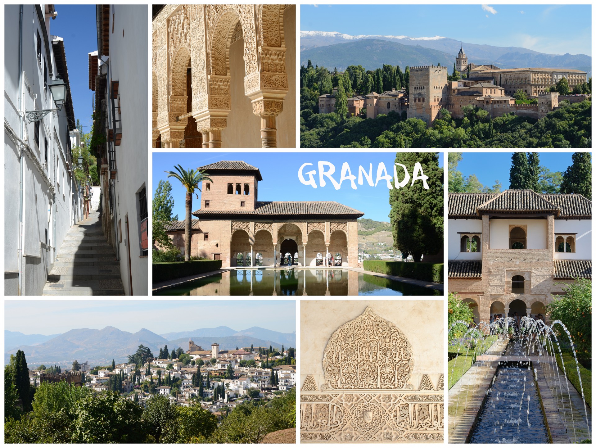 Kelionė,  Granada,  Alhambra,  Generalife,  Ispanija,  Koliažas & Nbsp,  Nuotrauka,  Mozaika & Nbsp,  Nuotrauka,  Koliažas