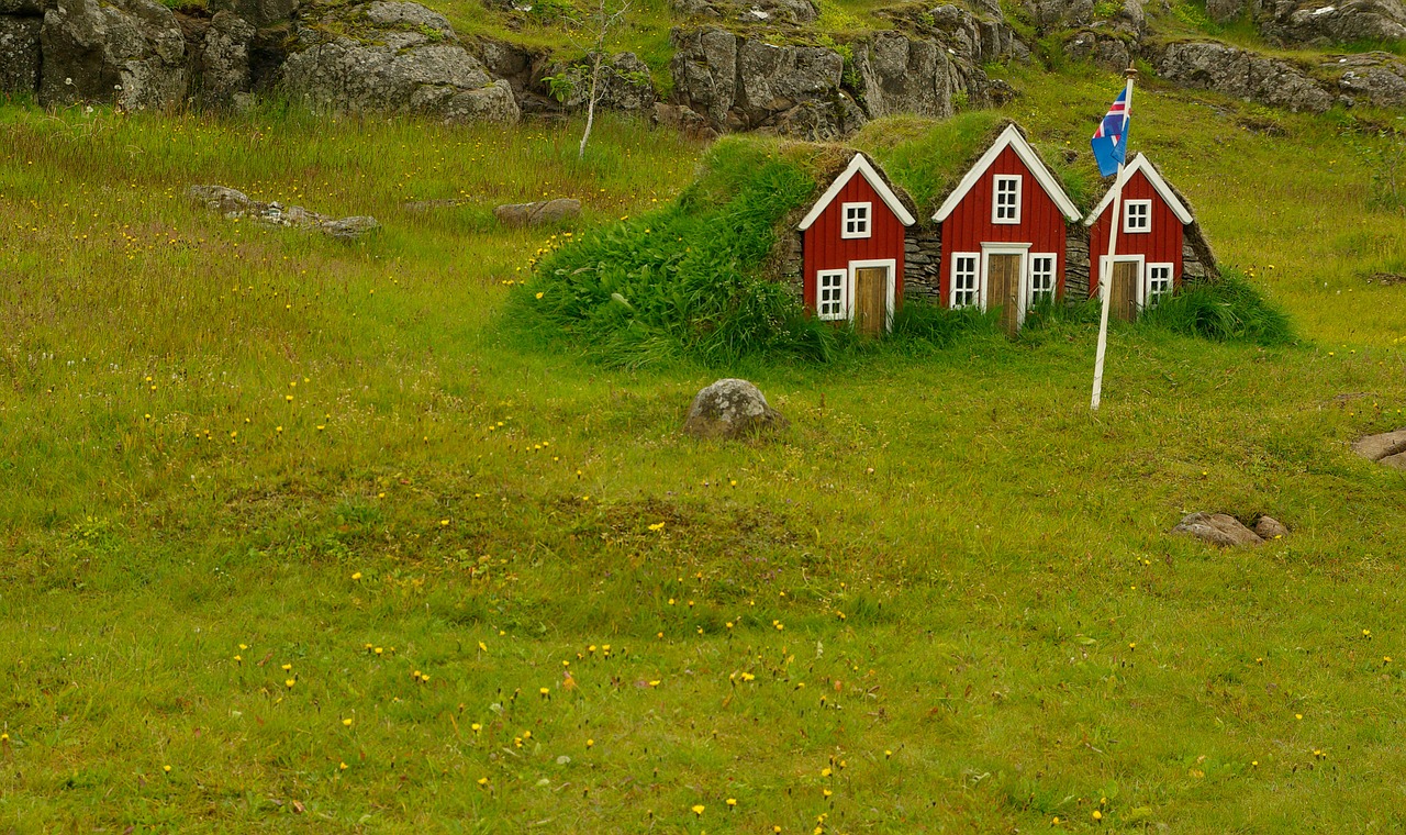 Žolės Stogai, Iceland, Nameliai, Prieglobstis, Nemokamos Nuotraukos,  Nemokama Licenzija