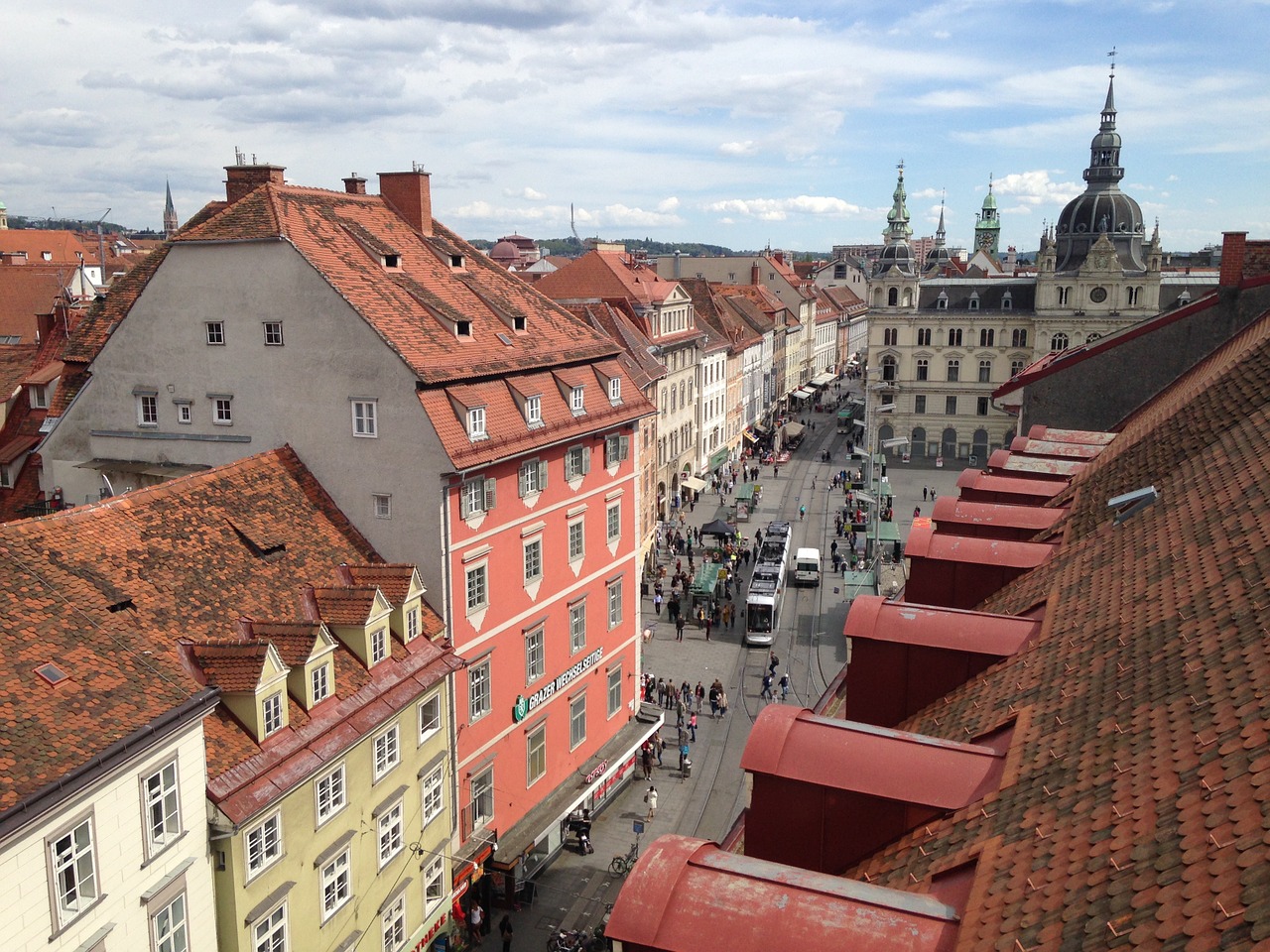 Graz, Miestas, Styria, Austria, Namai, Senamiestis, Stogai, Panorama, Nemokamos Nuotraukos,  Nemokama Licenzija