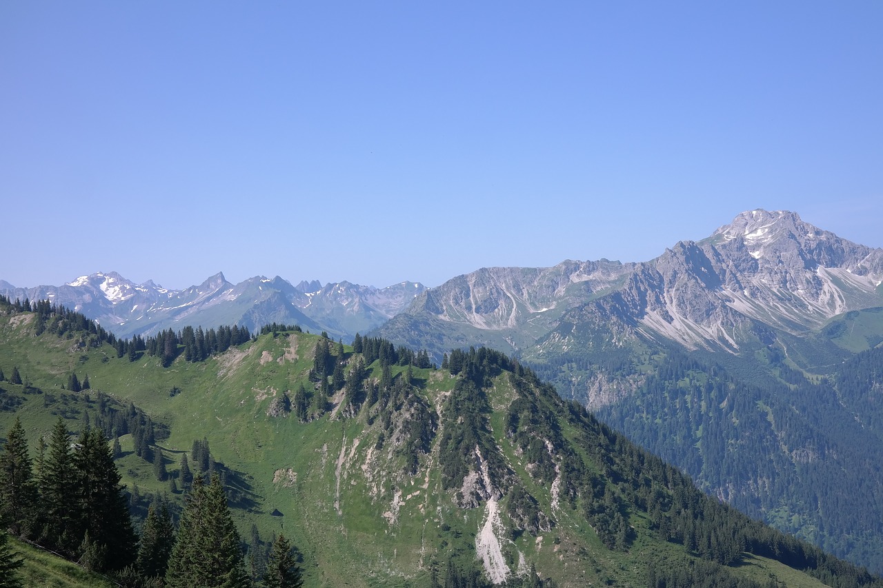 Puikus Krottenkopf, Schneck, Höfats, Dideli Nykščiai, Panorama, Alpių, Allgäu Alpės, Žygiai, Idilija, Perspektyva