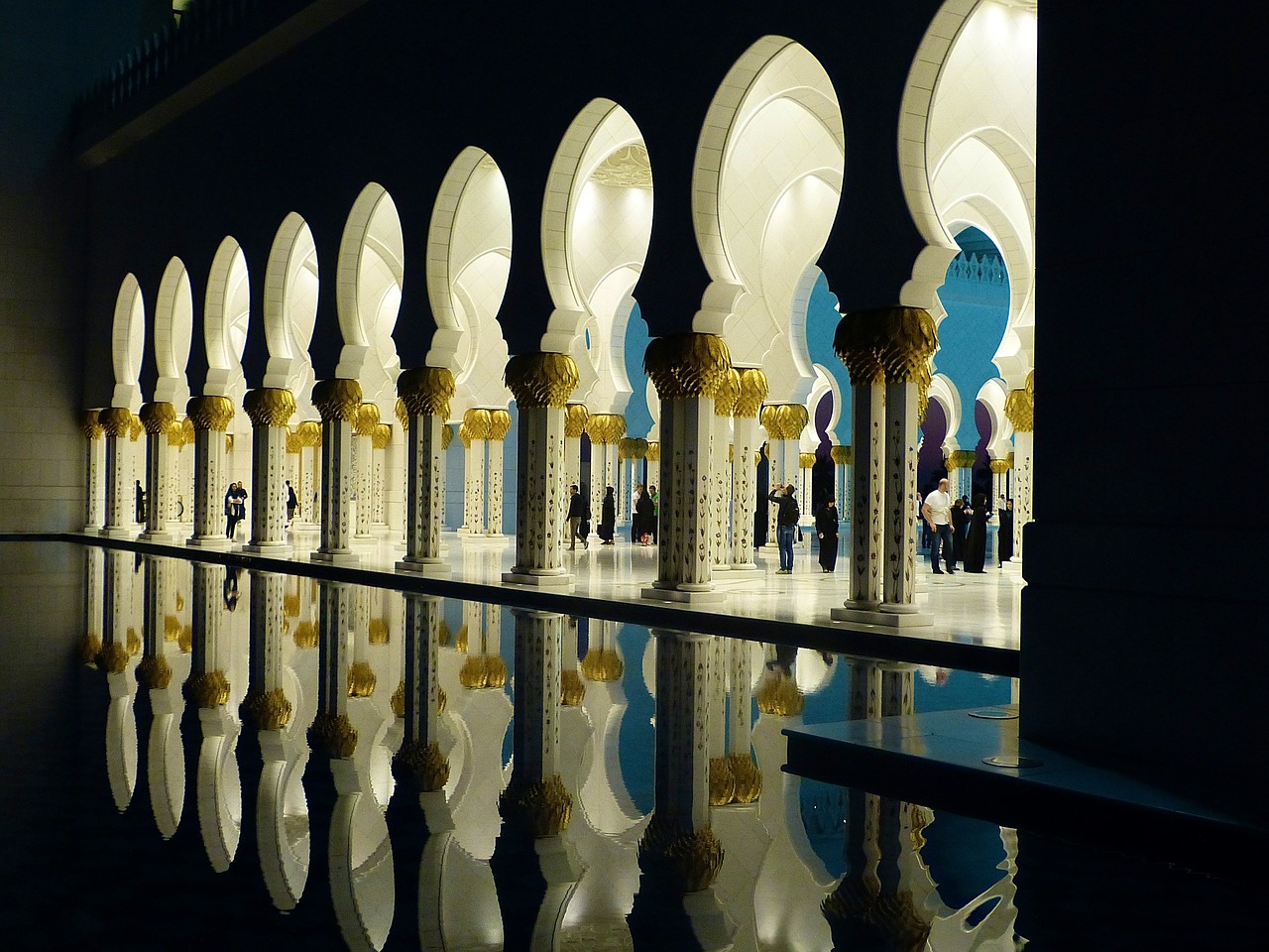 Didžioji Mečetė, Abu Dabis, Emiratai, Atspindys, Mečetė, Nemokamos Nuotraukos,  Nemokama Licenzija