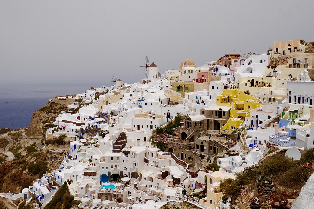 Graikija, Santorini, Graikų Sala, Mėlynas, Architektūra, Vaizdas, Karštas, Jūra, Bažnyčia, Religija