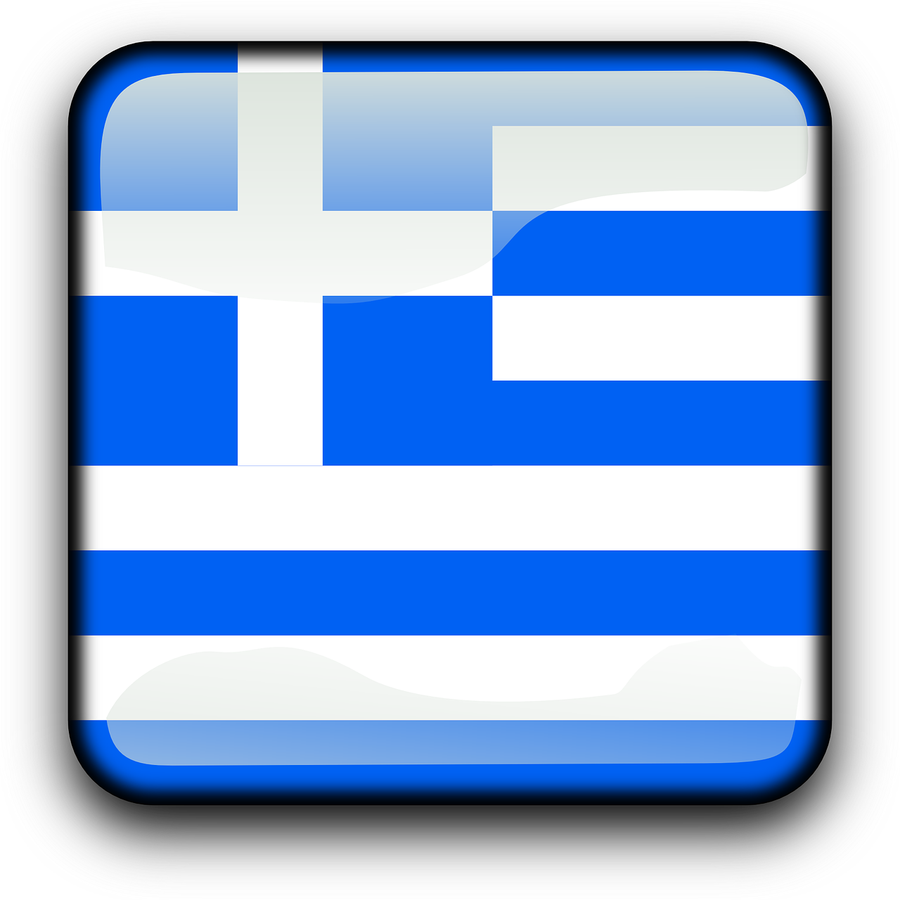 Graikija, Vėliava, Šalis, Tautybė, Kvadratas, Mygtukas, Blizgus, Nemokama Vektorinė Grafika, Nemokamos Nuotraukos,  Nemokama Licenzija