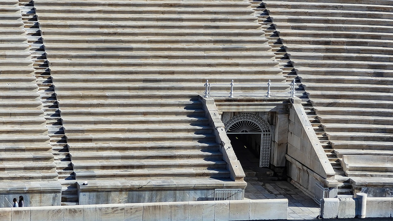 Graikija, Atėnas, Linijos, Olimpinis Stadionas, Etapas, Olimpinės Žaidynės, Šešėliai, Kraštovaizdis, Pastatai, Architektūra