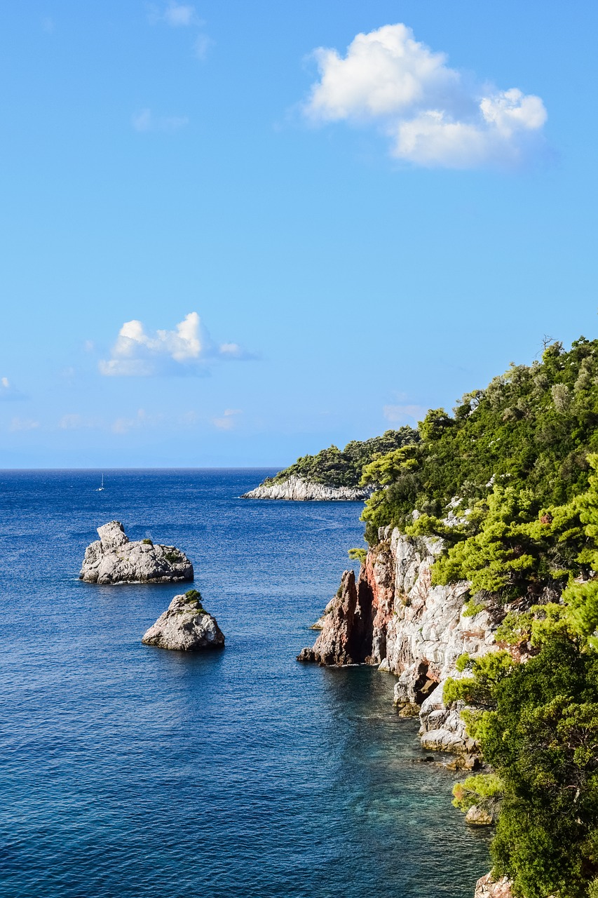 Graikija, Skopelos, Stafilos, Kraštovaizdis, Kranto, Akmenys, Jūra, Sala, Graikų Kalba, Sporadai