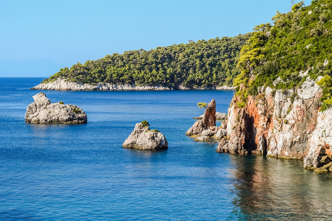 Graikija, Skopelos, Stafilos, Kraštovaizdis, Kranto, Akmenys, Jūra, Sala, Graikų Kalba, Sporadai