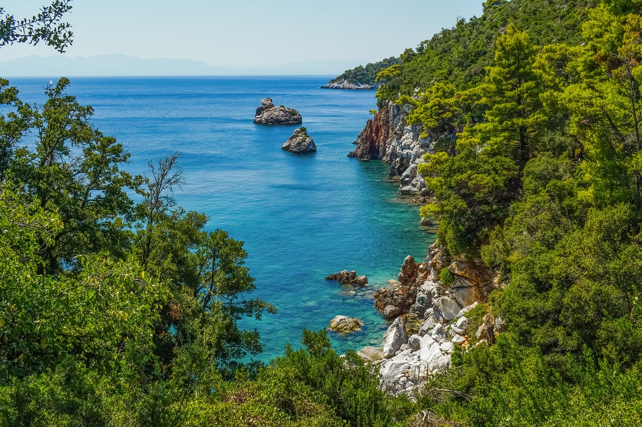 Graikija, Skopelos, Stafilos, Kraštovaizdis, Kranto, Akmenys, Jūra, Sala, Graikų Kalba, Sporadai