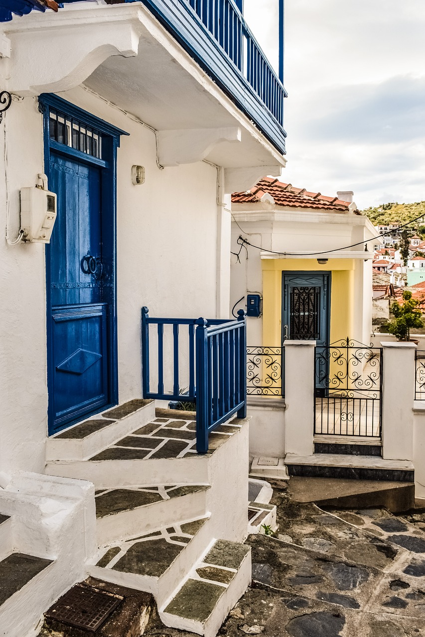 Graikija, Skopelos, Chora, Kaimas, Gatvė, Alėja, Namai, Architektūra, Tradicinis, Sala