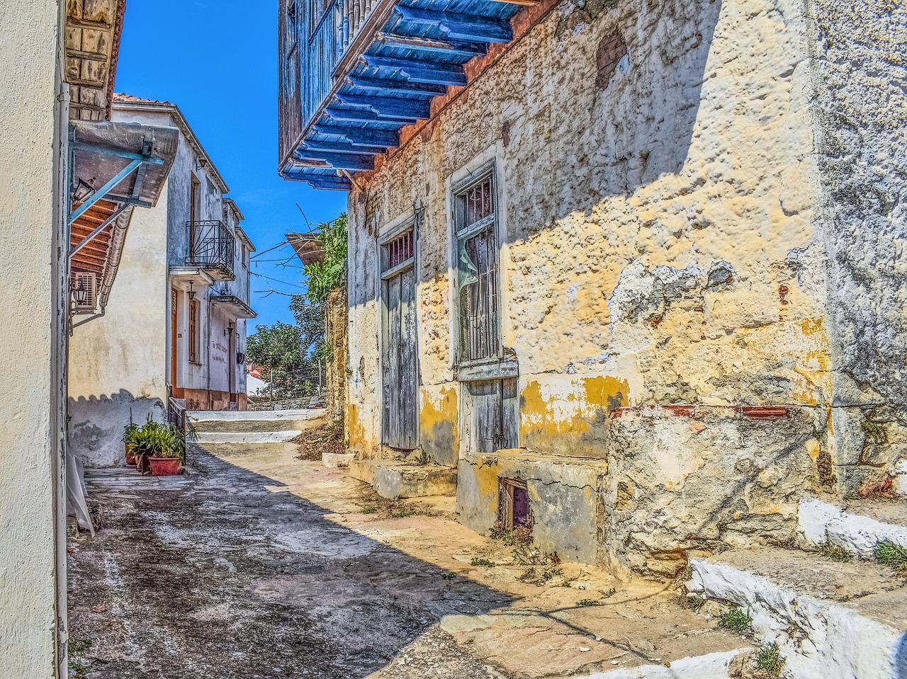 Graikija, Skopelos, Glossa, Kaimas, Gatvė, Alėja, Seni Namai, Skilimas, Architektūra, Tradicinis