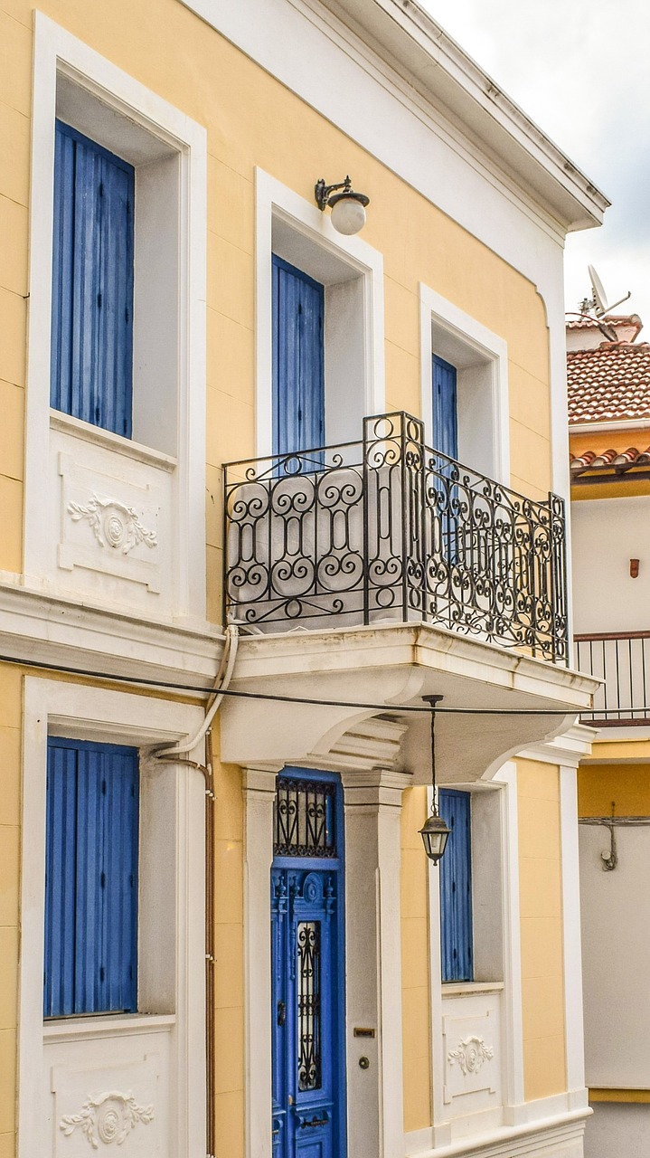 Graikija, Skopelos, Chora, Kaimas, Namas, Balkonas, Architektūra, Neoklasikinis, Vintage, Sala