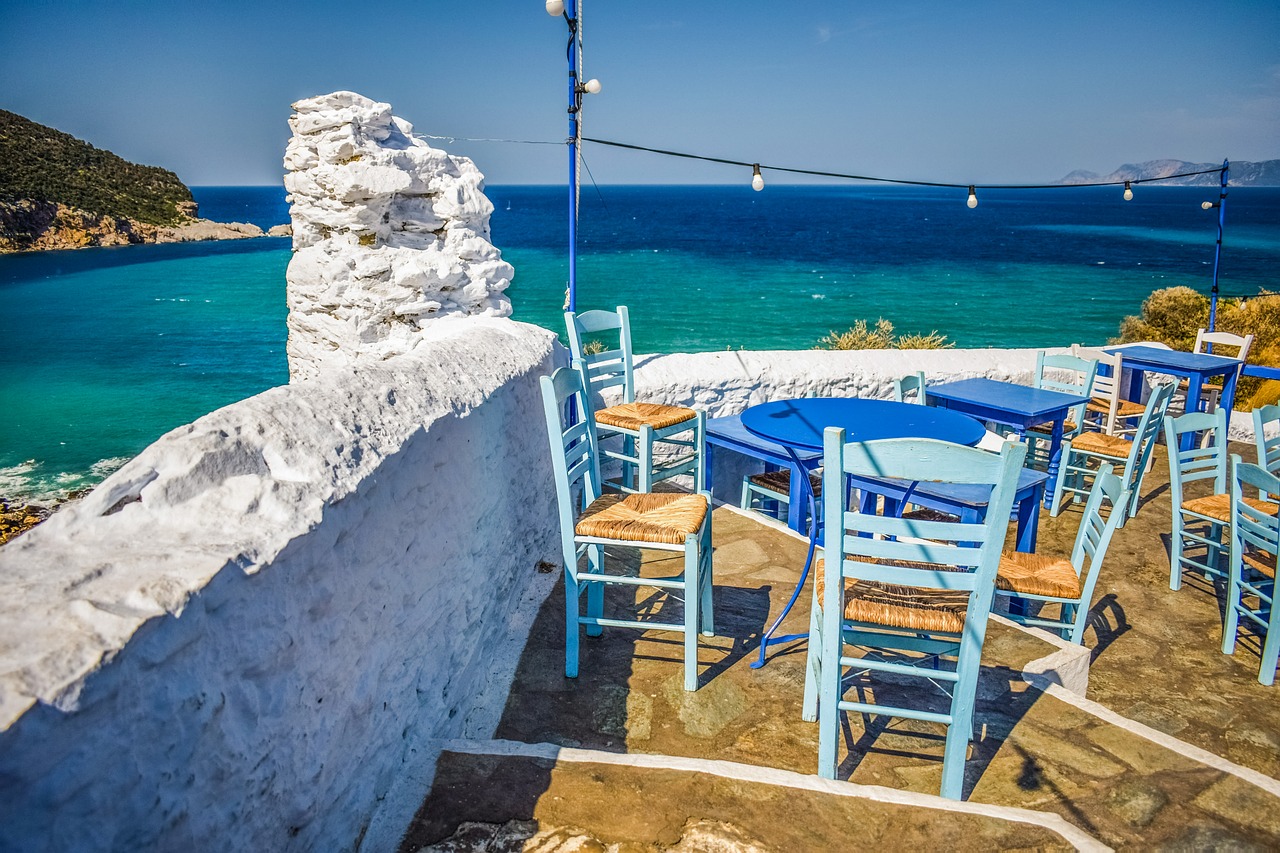 Graikija, Skopelos, Sala, Graikų Kalba, Sporadai, Viduržemio Jūros, Aegean, Miestas, Chora, Tavern