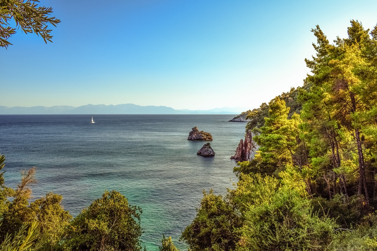 Graikija, Skopelos, Stafilos, Kraštovaizdis, Kranto, Akmenys, Jūra, Sala, Graikų Kalba, Sporadai