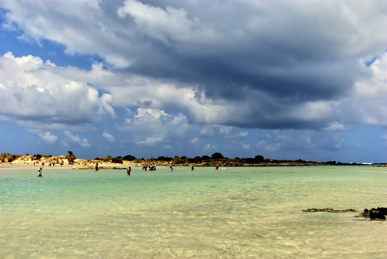 Graikija, Crete, Elafonisi, Papludimys, Saulė, Atostogos, Vasara, Šventė, Krantas, Vanduo