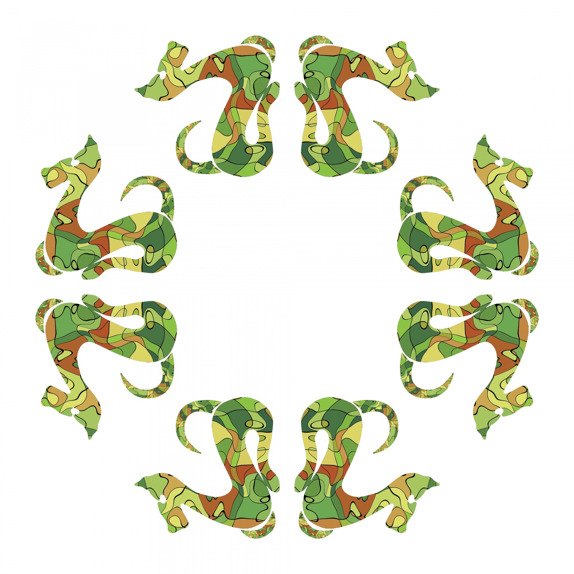 Žalias,  Drakonas,  Ratas,  Kaleidoskopas,  Izoliuotas,  Balta,  Fonas,  Gyvūnas,  Spalva,  Piešimas