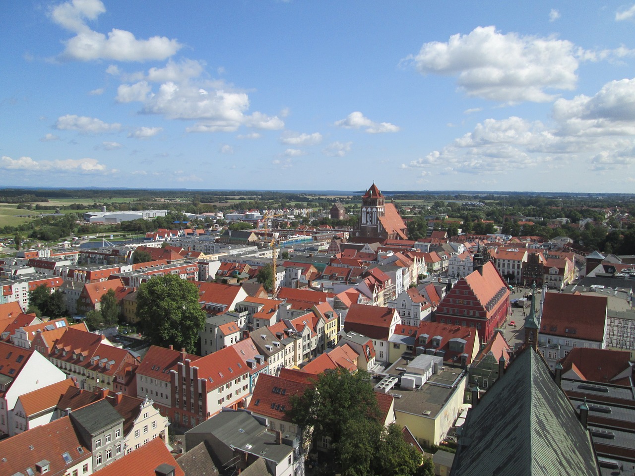 Greifsvaldo,  Mecklenburg-Vorpommern,  Stogas,  Panoraminis,  Miestas,  Miesto Panorama,  Miestas,  Be Honoraro Mokesčio, Nemokamos Nuotraukos,  Nemokama Licenzija