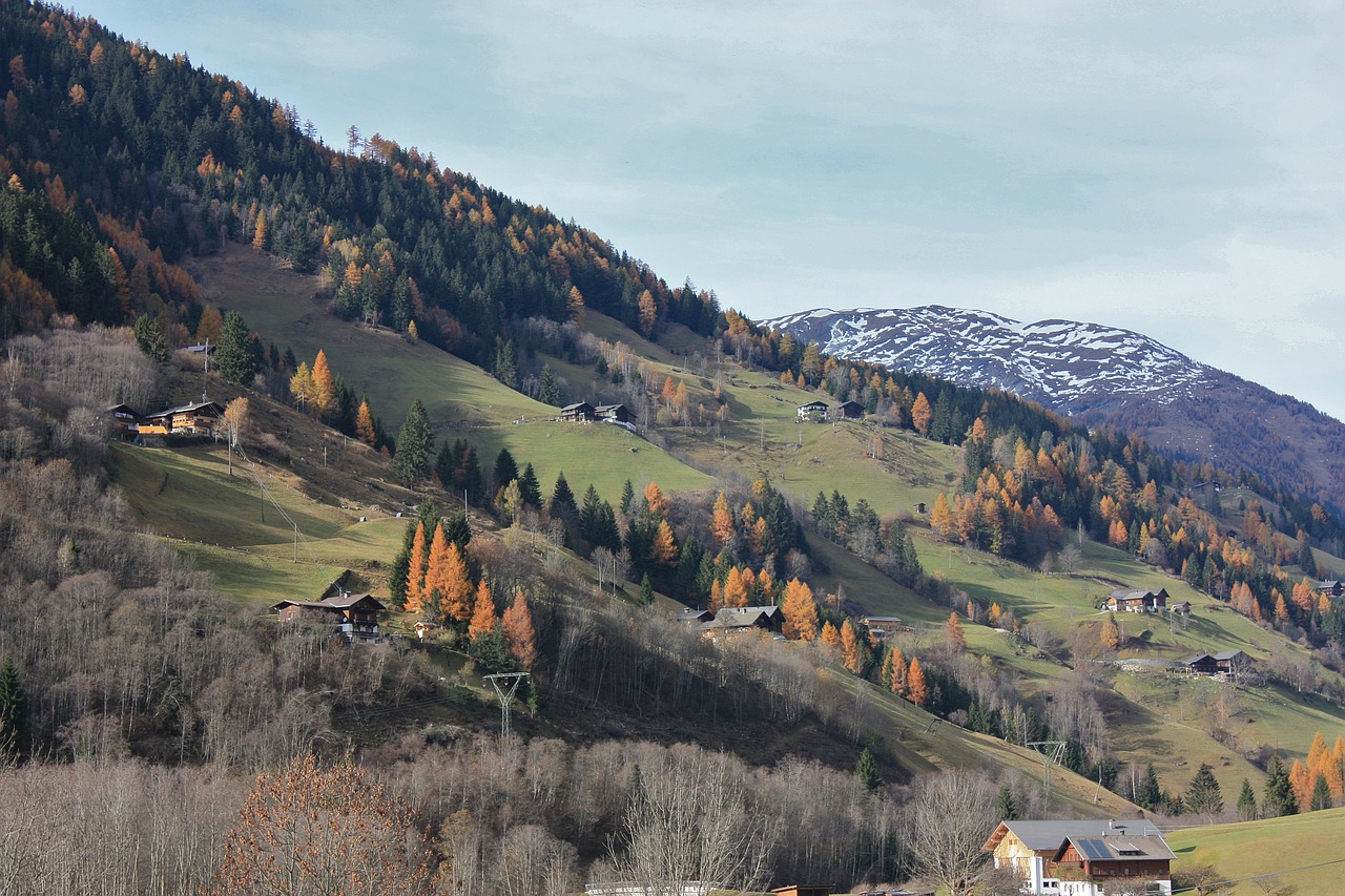 Großkirchheim, Austria, Kraštovaizdis, Vaizdingas, Kritimas, Ruduo, Kalnai, Miškas, Medžiai, Miškai