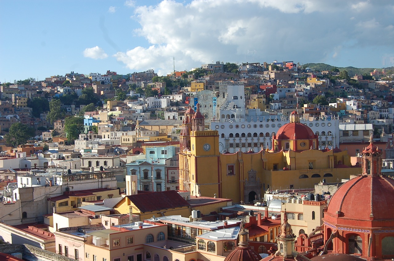 Guanajuato, Miestas, Meksika, Peizažai, Dangus, Vaizdas, Perspektyva, Kelionė, Turizmas, Kultūra