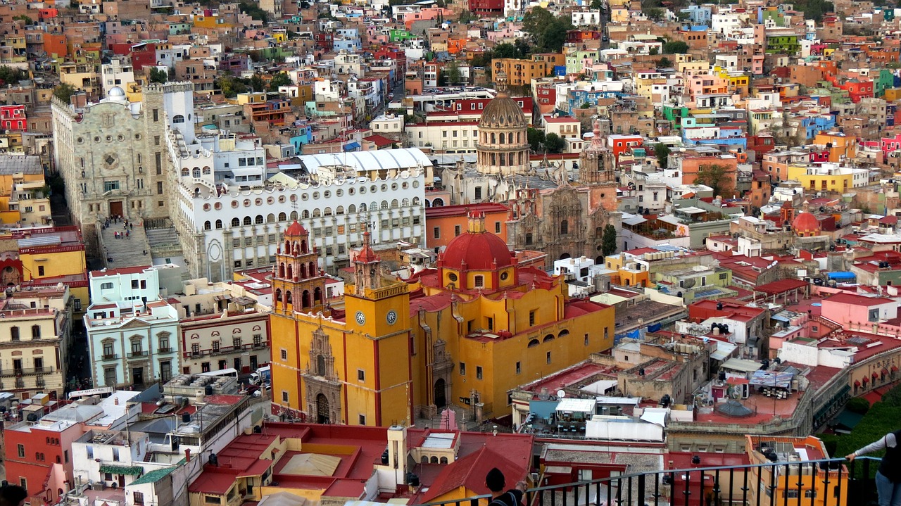 Guanajuato, Meksika, Kolonijinis, Katedra, Miestas, Bažnyčia, Universitetas, Architektūra, Spalvinga, Namai