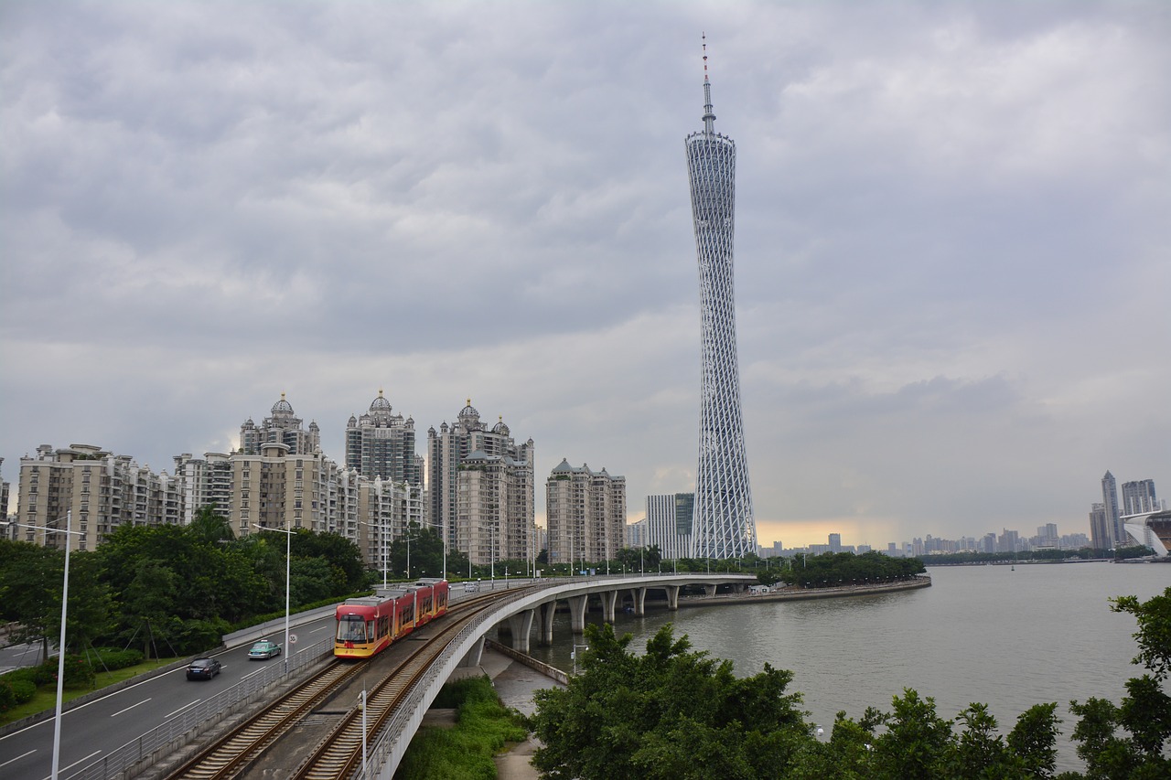 Guangdžou, Zhujiang, Perlas, Upė, Bokštas, Miestas, Kelionė, Miesto, Architektūra, Šiuolaikiška