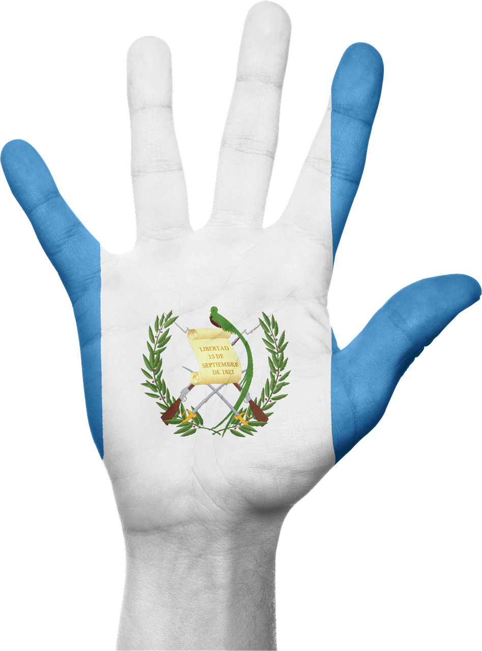 Gvatemala, Vėliava, Ranka, Nacionalinis, Pirštai, Patriotinis, Patriotizmas, Centrinis, Amerikietis, Nemokamos Nuotraukos