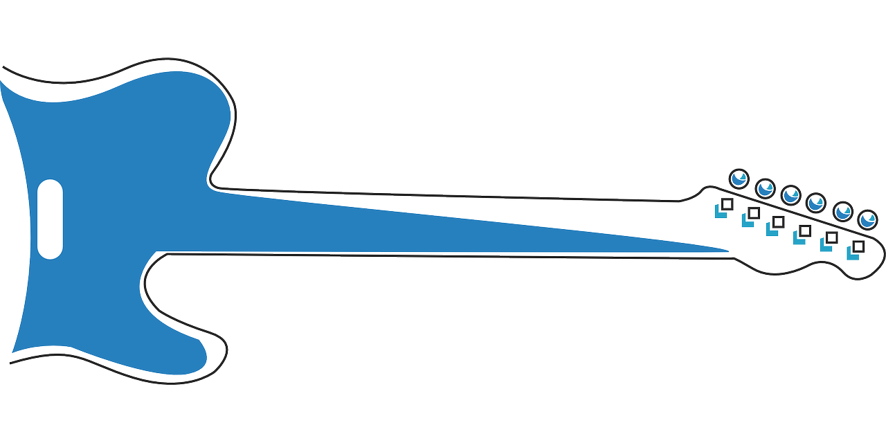 Gitara, Muzika, Garsas, Elektrinė Gitara, Kirvis, Kirvis, Muzikinis Instrumentas, Mėlynas, Nemokama Vektorinė Grafika, Nemokamos Nuotraukos