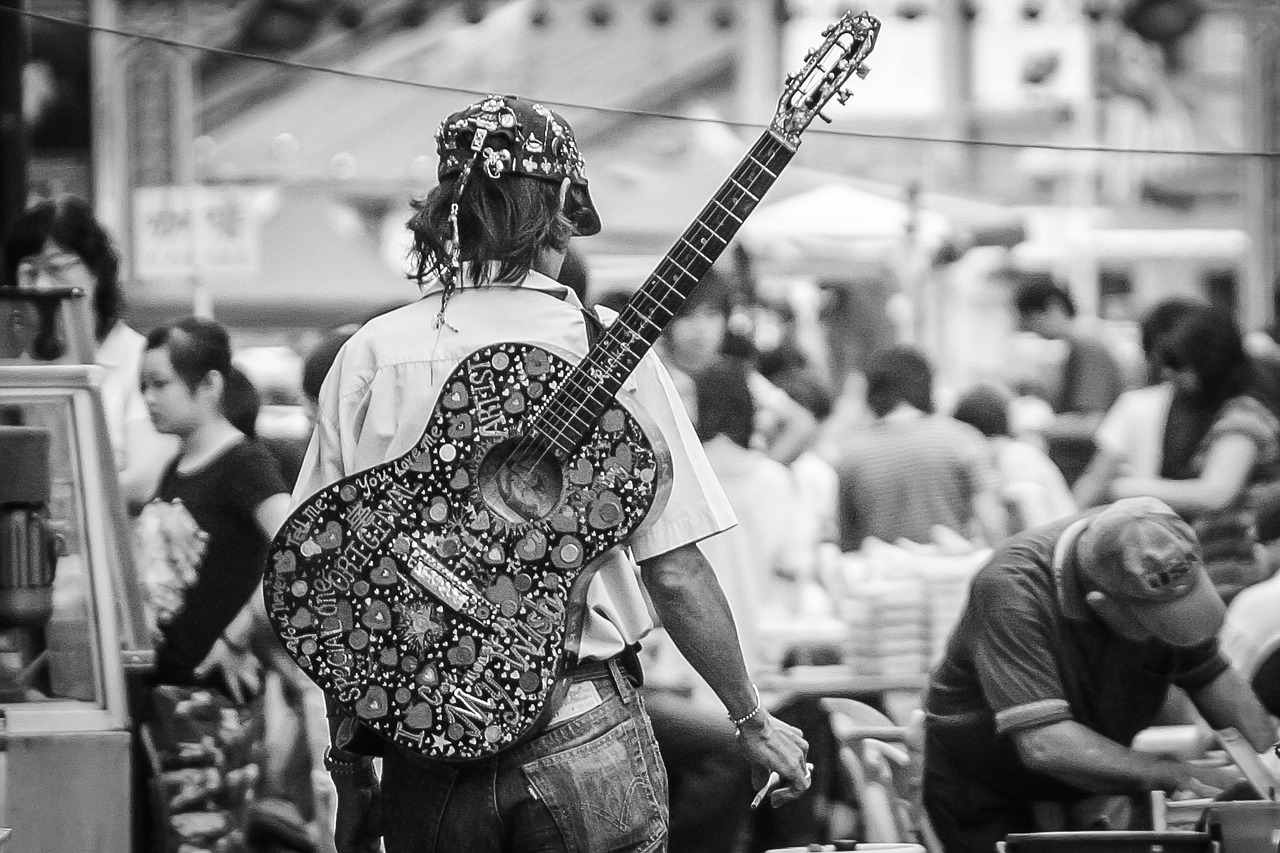 Gitara, Muzikantas, Gitaristas, Instrumentas, Atlikėjas, Muzika, Akustinė, Bw, Juoda Balta, Akustinė Gitara