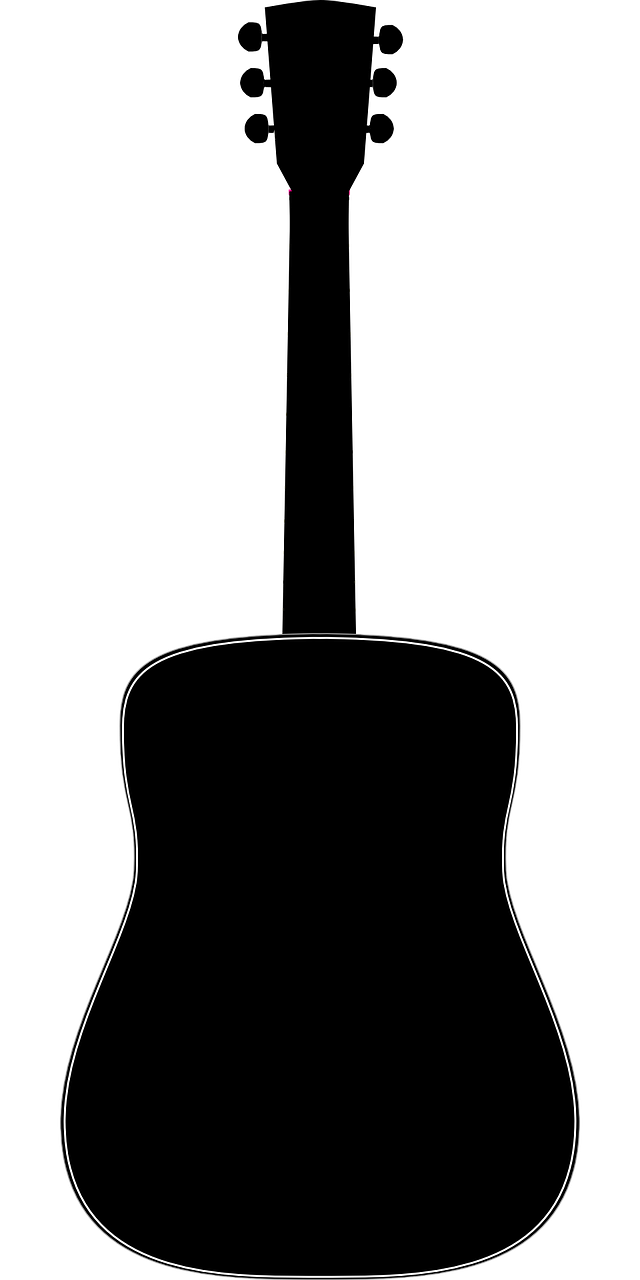 Gitara, Piktograma, Akustinė, Pusiau Akustinė, Instrumentas, Muzika, Nemokama Vektorinė Grafika, Nemokamos Nuotraukos,  Nemokama Licenzija