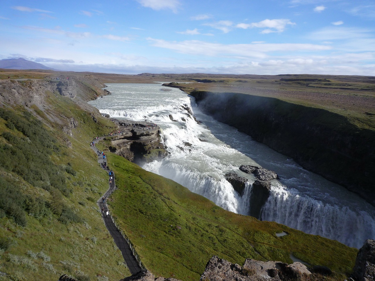 Gullfoss, Krioklys, Upė, Hvítá, Ölfusá, Haukadalur, Islandija, Pobūdį, Kraštovaizdis, Nemokamos Nuotraukos