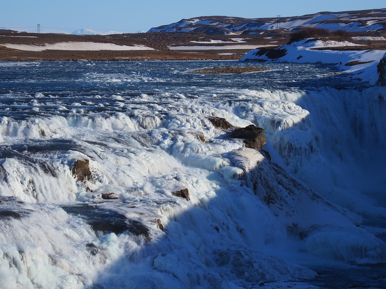 Gullfoss,  Krioklys,  Upė,  Hvítá,  Haukadalur,  Iceland,  Vandenys,  Kraštovaizdis,  Gamta,  Ledas