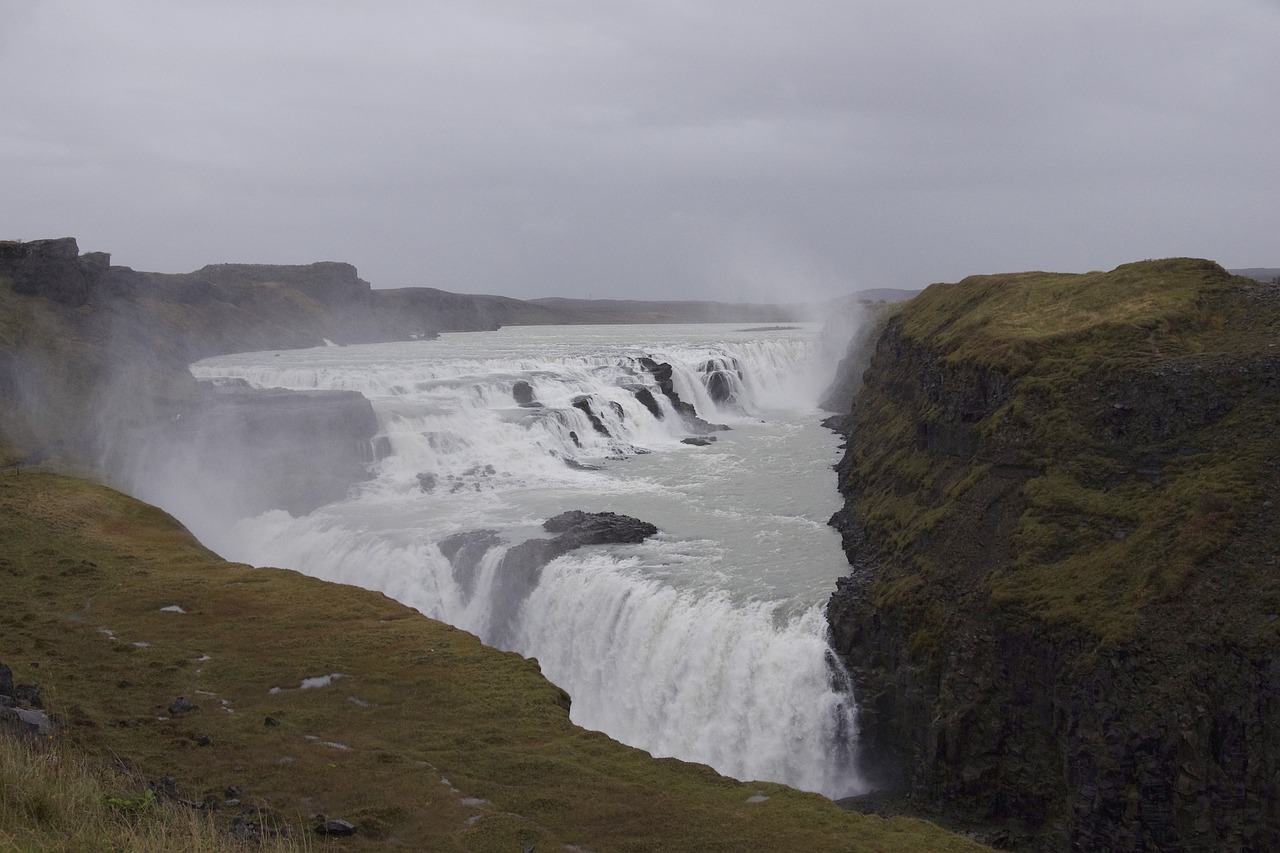 Gullfoss, Iceland, Krioklys, Gamta, Vanduo, Ruduo, Nemokamos Nuotraukos,  Nemokama Licenzija