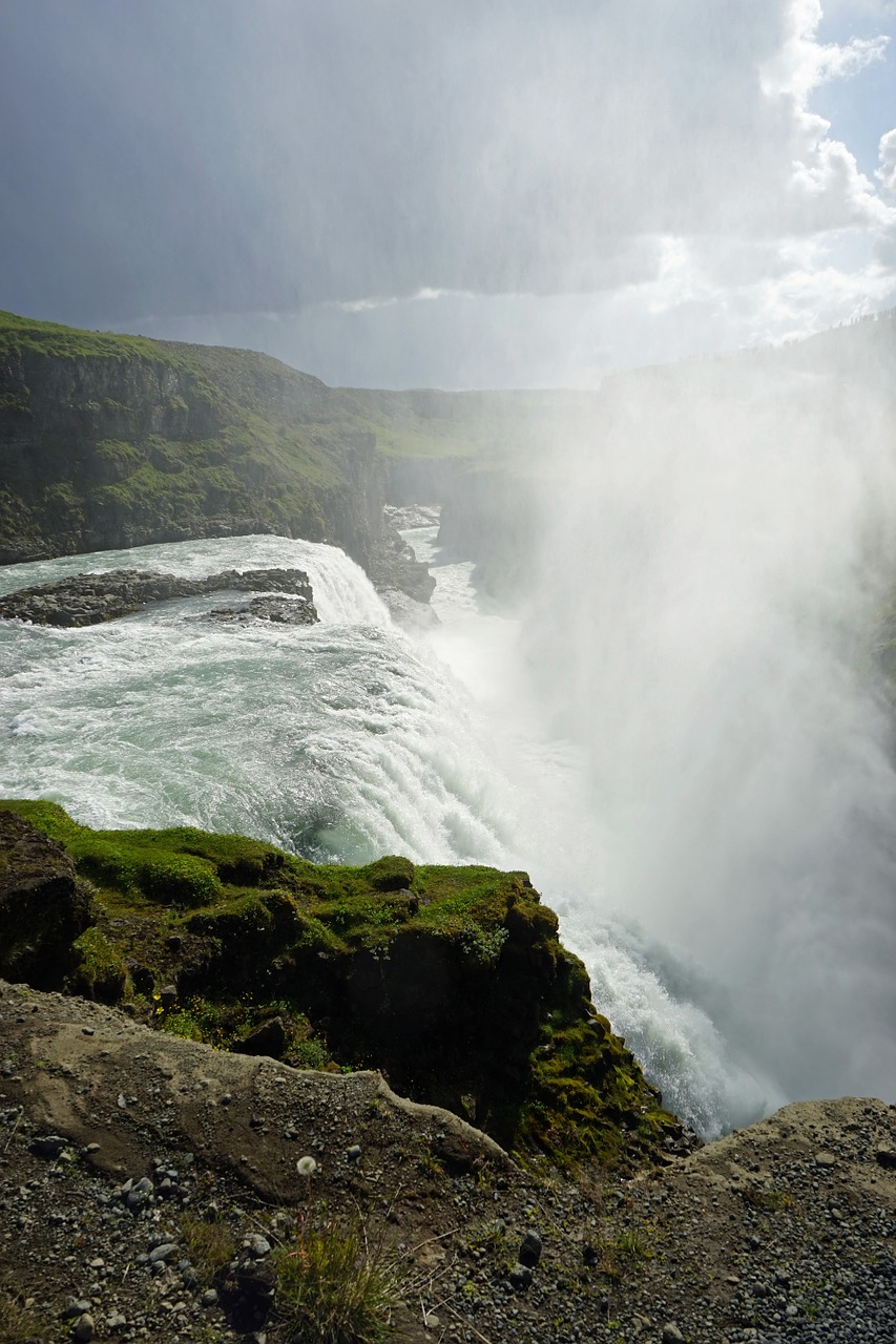 Gullfoss, Krioklys, Iceland, Gamtos Jėga, Milžiniškas, Kraštovaizdis, Gamta, Nemokamos Nuotraukos,  Nemokama Licenzija