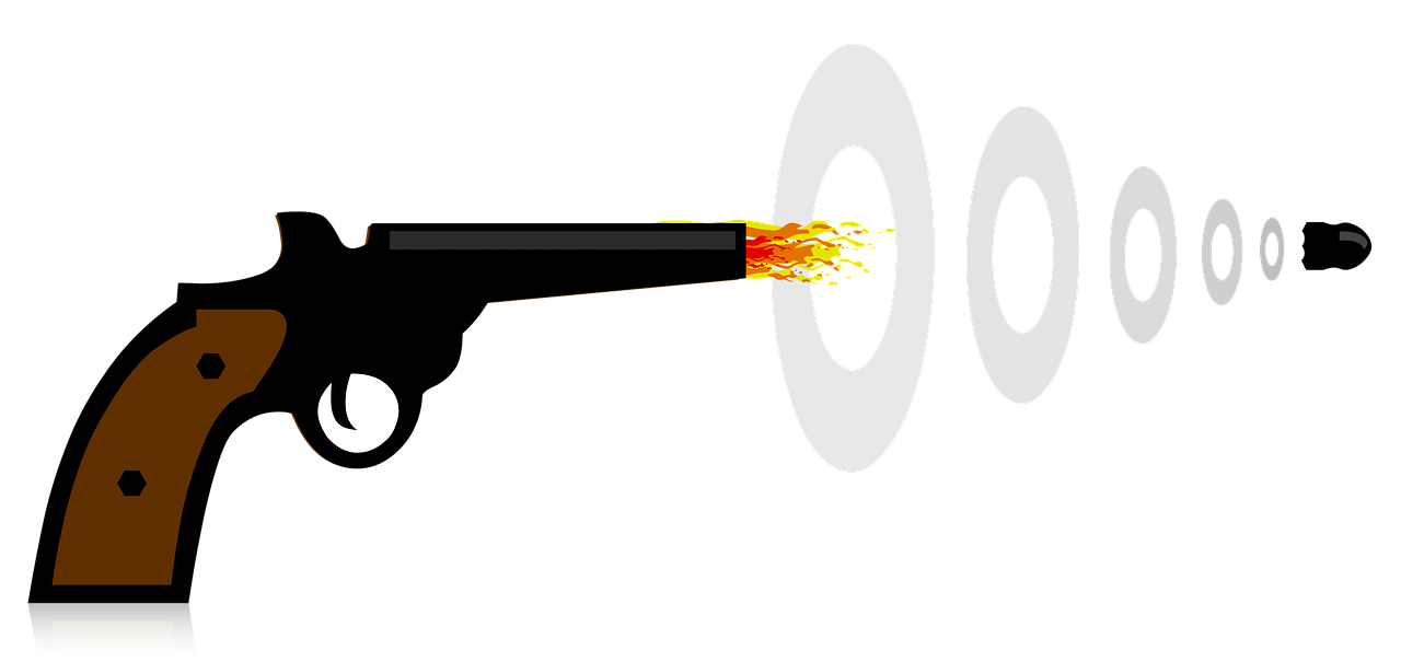 Pistoletas, Šaudyti, Bullet, Pavojus, Pavojingas, Saugumas, Abstraktus, Klipas, Menas, Logotipas