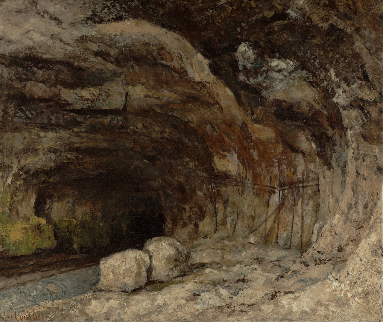 Gustave Courbet, Menas, Dažymas, Aliejus Ant Drobės, France, Tunelis, Urvas, Akmenys, Uolingas, Gamta