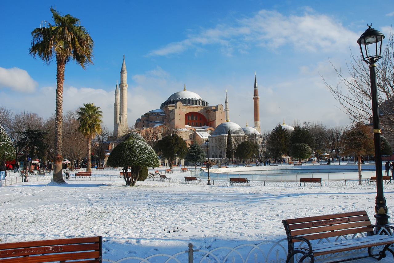 Hagia Sophia, Sultanahmet, Sniegas, Nemokamos Nuotraukos,  Nemokama Licenzija