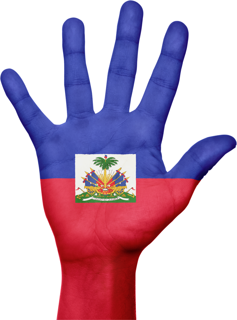 Haiti, Vėliava, Ranka, Nacionalinis, Pirštai, Patriotinis, Patriotizmas, Karibai, Haitis, Gestas